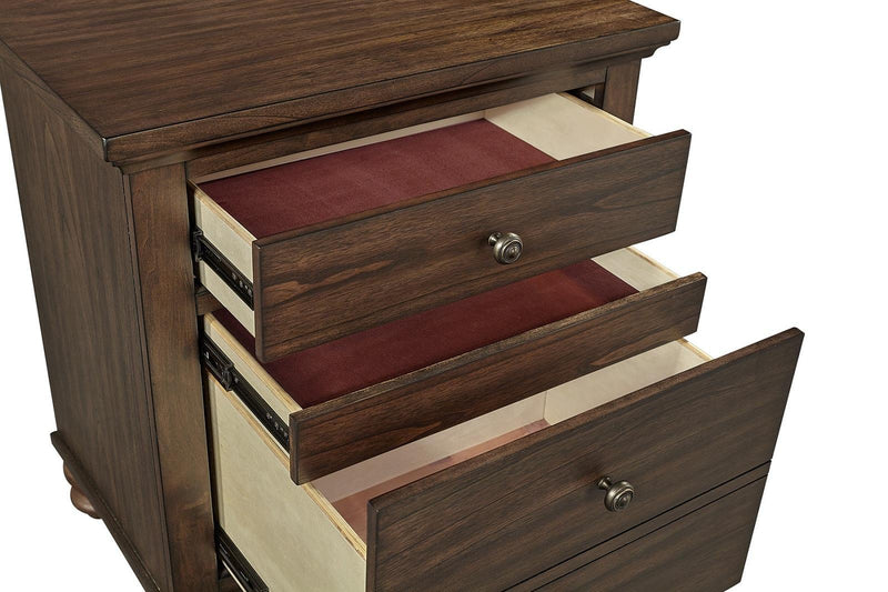 Aspenhome Hudson Valley 3 Drawer Nightstand in Chestnut - Furniture City (CA)l