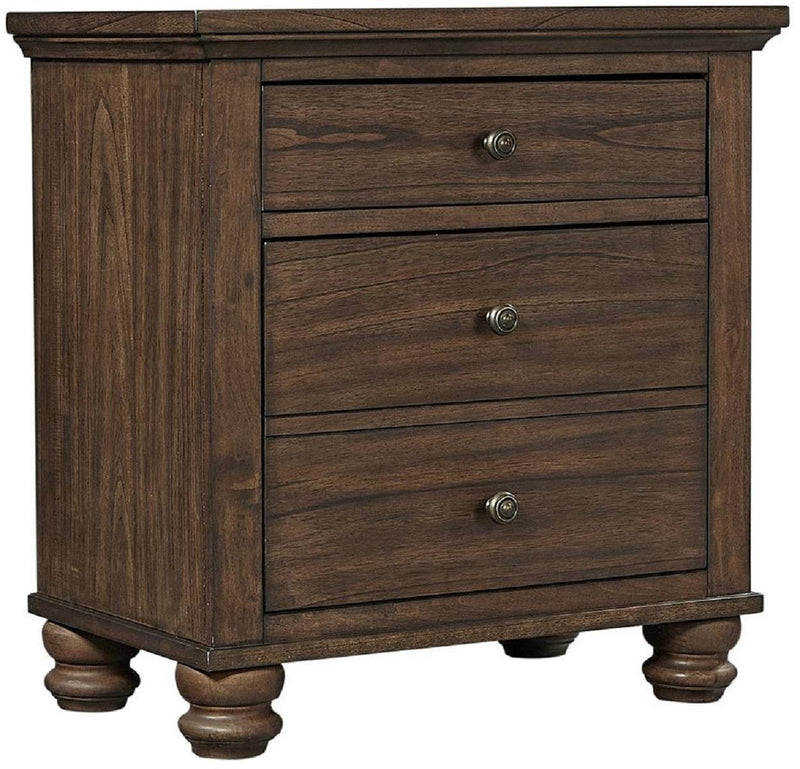 Aspenhome Hudson Valley 3 Drawer Nightstand in Chestnut - Furniture City (CA)l