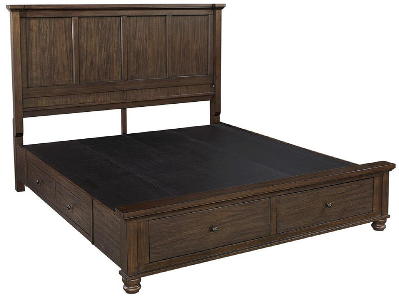 Aspenhome Hudson Valley Queen Panel Side Storage Bed in Chestnut - Furniture City (CA)l
