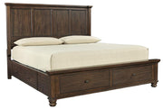 Aspenhome Hudson Valley Queen Panel Side Storage Bed in Chestnut - Furniture City (CA)l