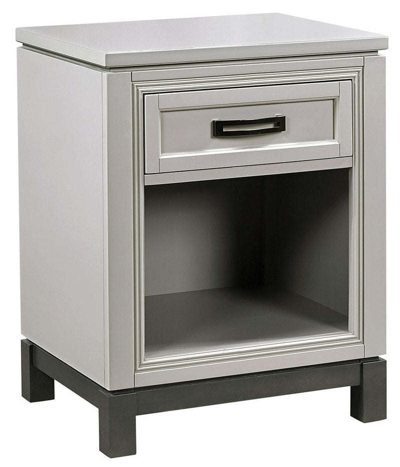 Aspenhome Hyde Park 1 Drawer Nightstand in Light Gray - Furniture City (CA)l