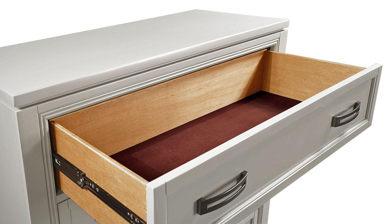 Aspenhome Hyde Park 5 Drawer Chest in Light Gray - Furniture City (CA)l