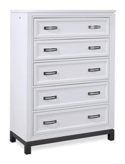 Aspenhome Hyde Park 5 Drawer Chest in White - Furniture City (CA)l