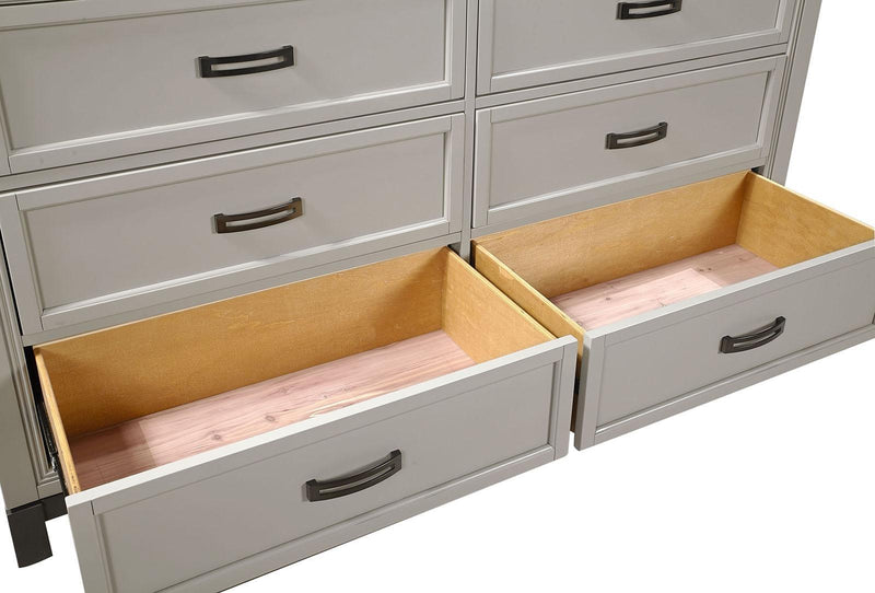 Aspenhome Hyde Park 6 Drawer Dresser in Light Gray - Furniture City (CA)l