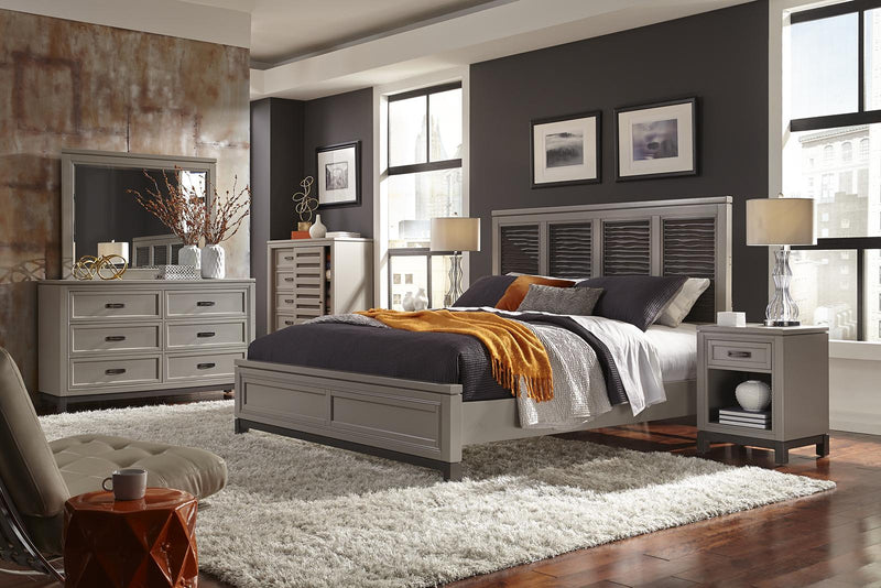 Aspenhome Hyde Park 1 Drawer Nightstand in Light Gray - Furniture City (CA)l