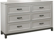 Aspenhome Hyde Park 6 Drawer Dresser in Light Gray - Furniture City (CA)l