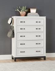 Aspenhome Hyde Park 5 Drawer Chest in White - Furniture City (CA)l