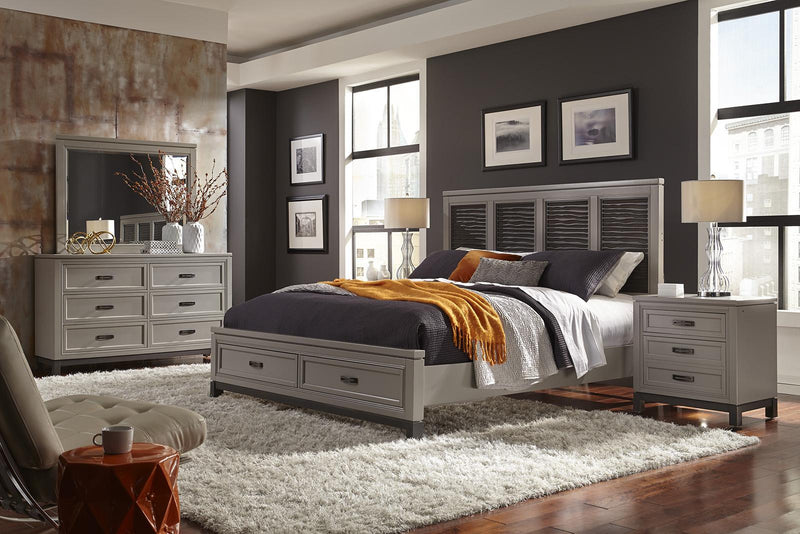Aspenhome Hyde Park Liv360 2 Drawer Nightstand in Light Gray - Furniture City (CA)l