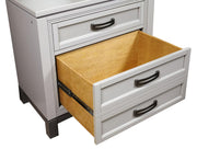Aspenhome Hyde Park Liv360 2 Drawer Nightstand in Light Gray - Furniture City (CA)l