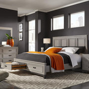 Aspenhome Hyde Park King Painted Panel Storage Bed in Light Gray/407D/406 - Furniture City (CA)l