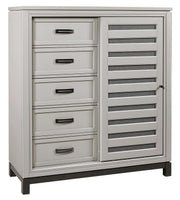 Aspenhome Hyde Park Sliding Door Chest in Light Gray - Furniture City (CA)l