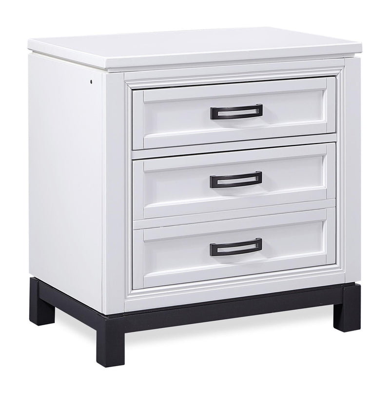Aspenhome Hyde Park Liv360 2 Drawer Nightstand in White - Furniture City (CA)l