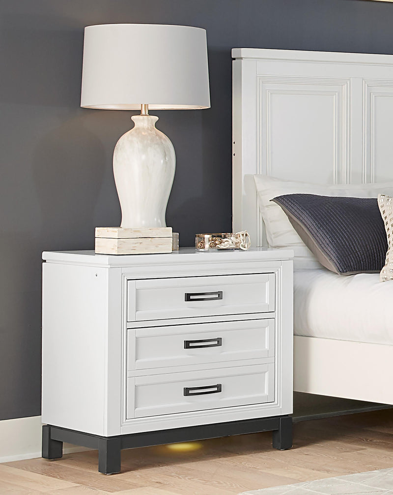 Aspenhome Hyde Park Liv360 2 Drawer Nightstand in White - Furniture City (CA)l