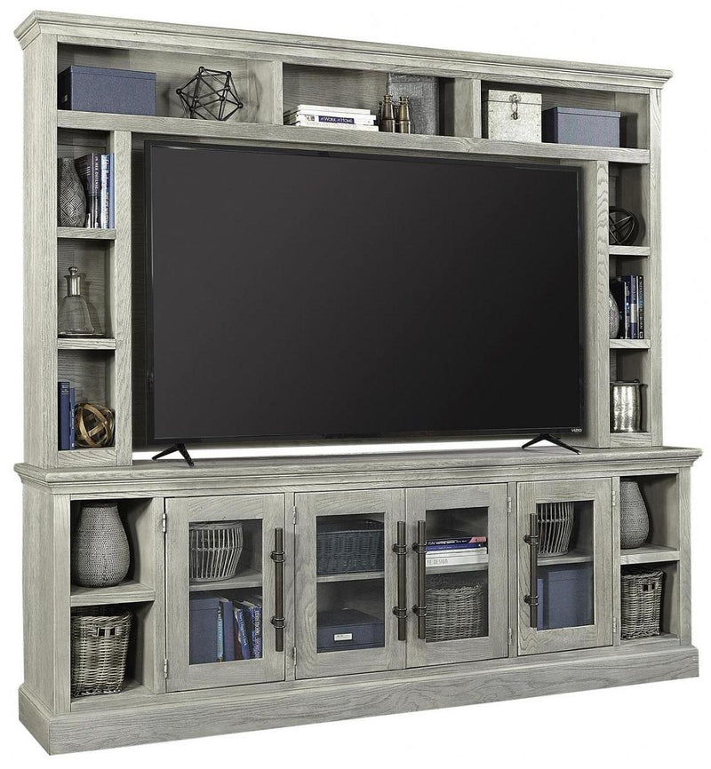 Aspenhome Manchester 97"Console and Hutch in Heather Gray - Furniture City (CA)l
