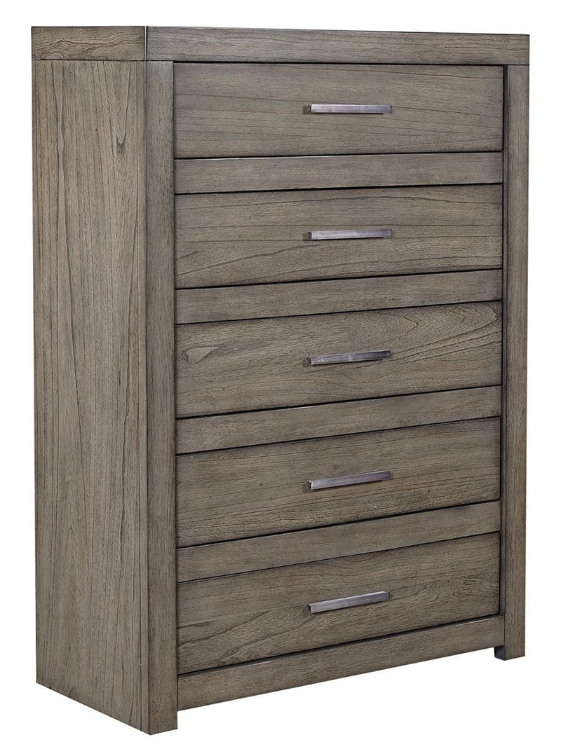 Aspenhome Modern Loft 5 Drawer Chest in Greystone - Furniture City (CA)l