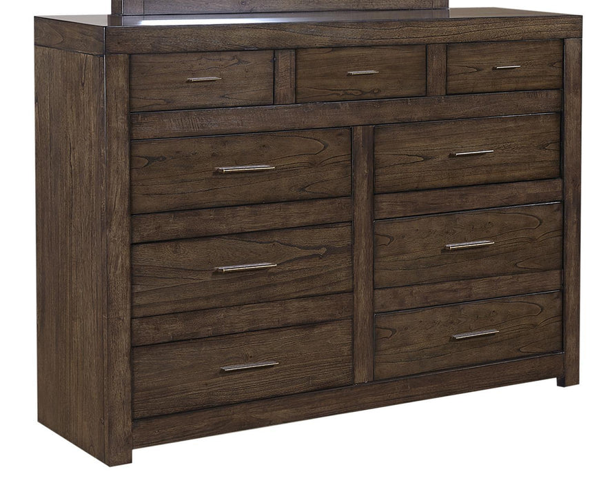Aspenhome Modern Loft 9 Drawer Chesser in Brownstone
