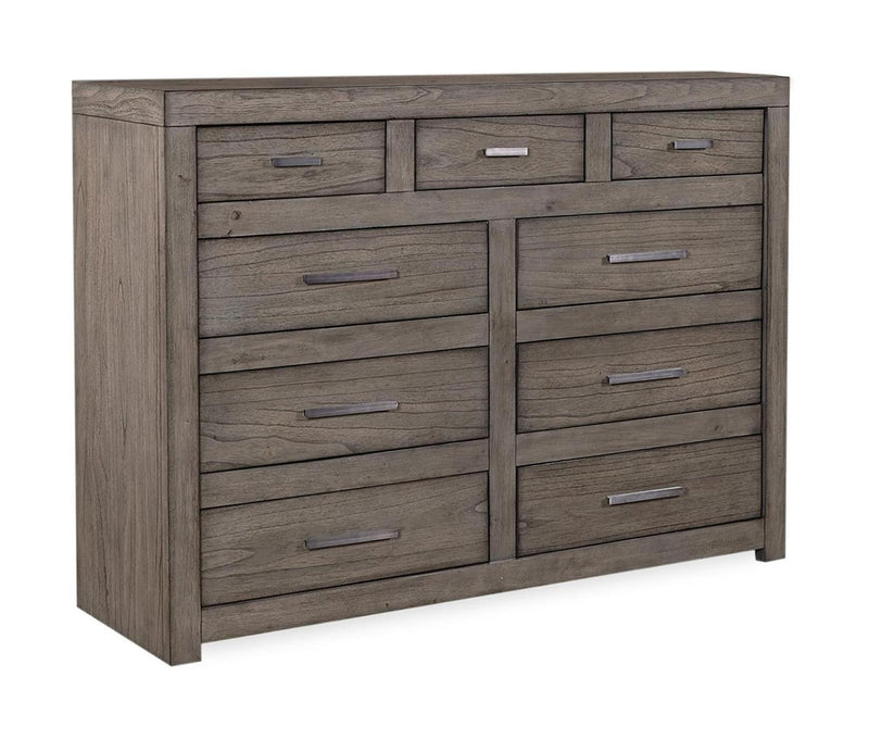 Aspenhome Modern Loft 9 Drawer Chesser in Greystone - Furniture City (CA)l
