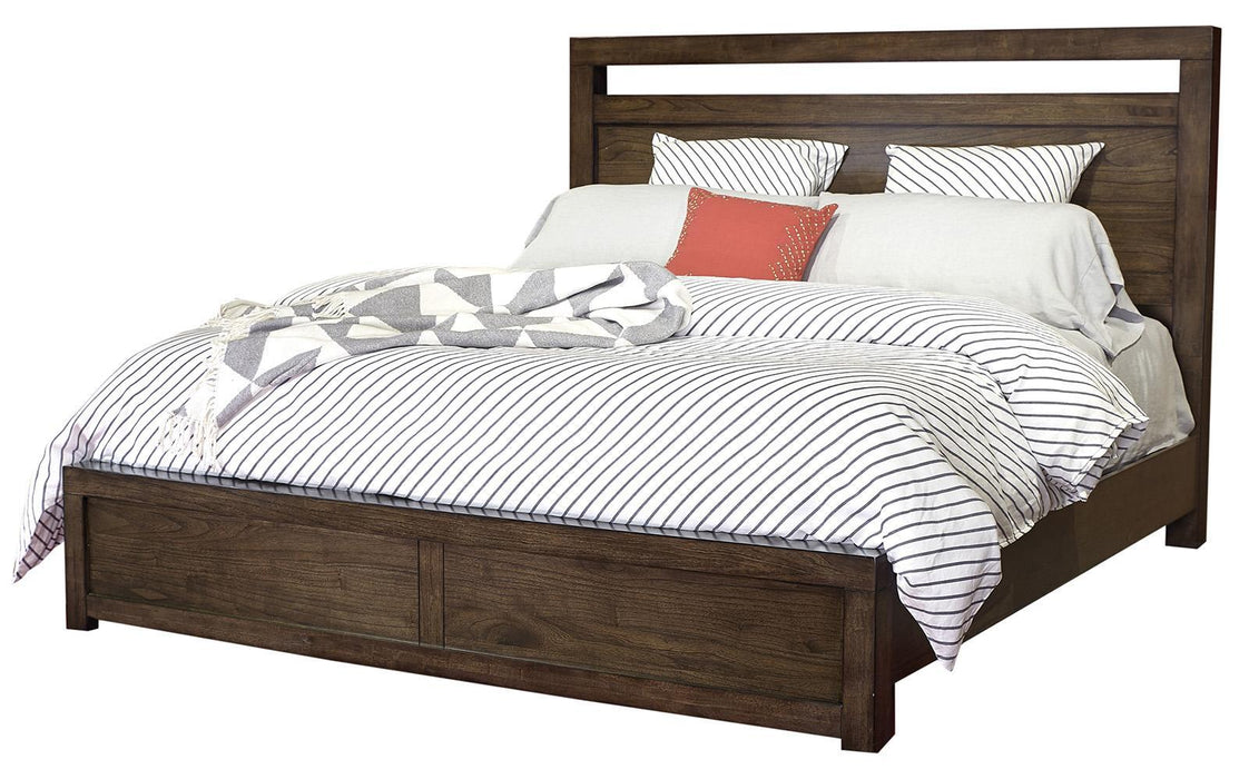 Aspenhome Modern Loft King Panel Bed in Brownstone image