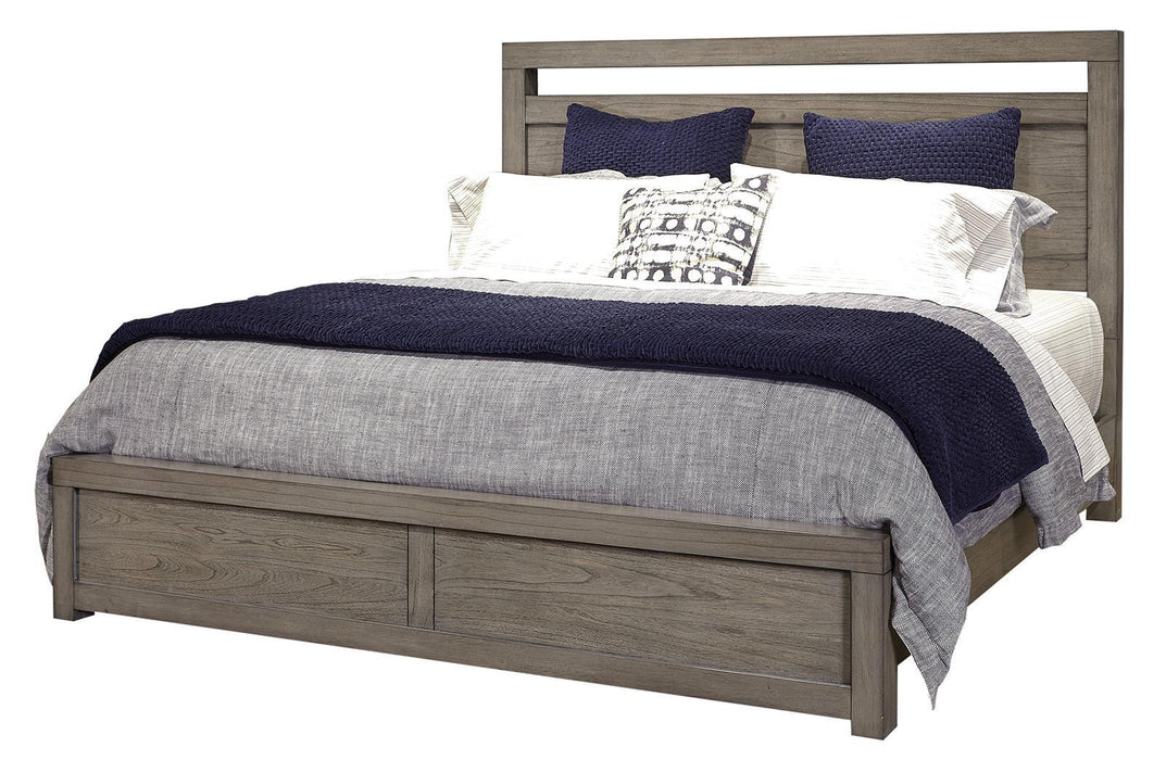 Aspenhome Modern Loft Queen Panel Bed in Greystone