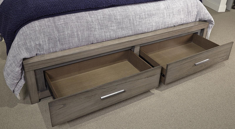 Aspenhome Modern Loft King Panel Storage Bed in Greystone - Furniture City (CA)l