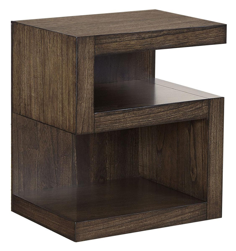 Aspenhome Modern Loft S-Shaped Nightstand in Brownstone - Furniture City (CA)l