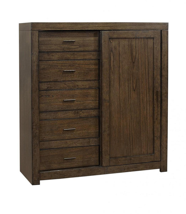 Aspenhome Modern Loft Sliding Door Chest in Brownstone