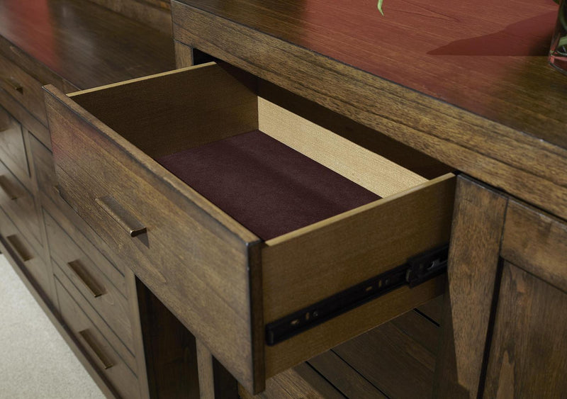 Aspenhome Modern Loft Sliding Door Chest in Brownstone - Furniture City (CA)l
