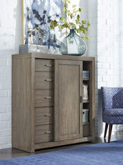 Aspenhome Modern Loft Sliding Door Chest in Greystone - Furniture City (CA)l