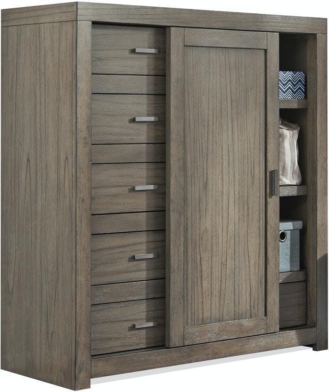 Aspenhome Modern Loft Sliding Door Chest in Greystone - Furniture City (CA)l