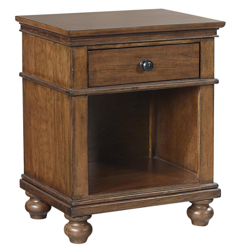 Aspenhome Oxford 1 Drawer Nightstand in Whiskey Brown - Furniture City (CA)l