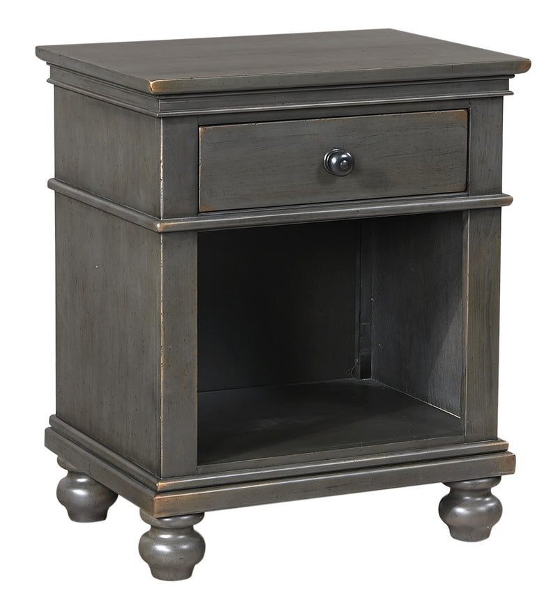 Aspenhome Oxford 1 Drawer Nightstand in Peppercorn - Furniture City (CA)l