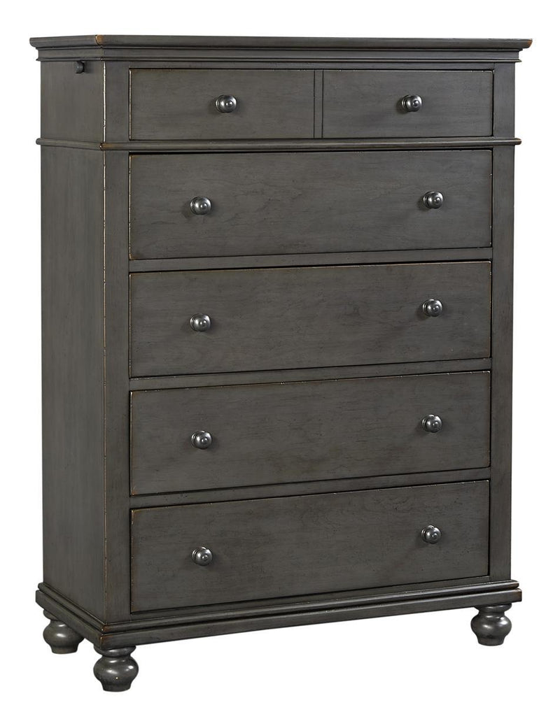 Aspenhome Oxford 5 Drawer Chest in Peppercorn - Furniture City (CA)l