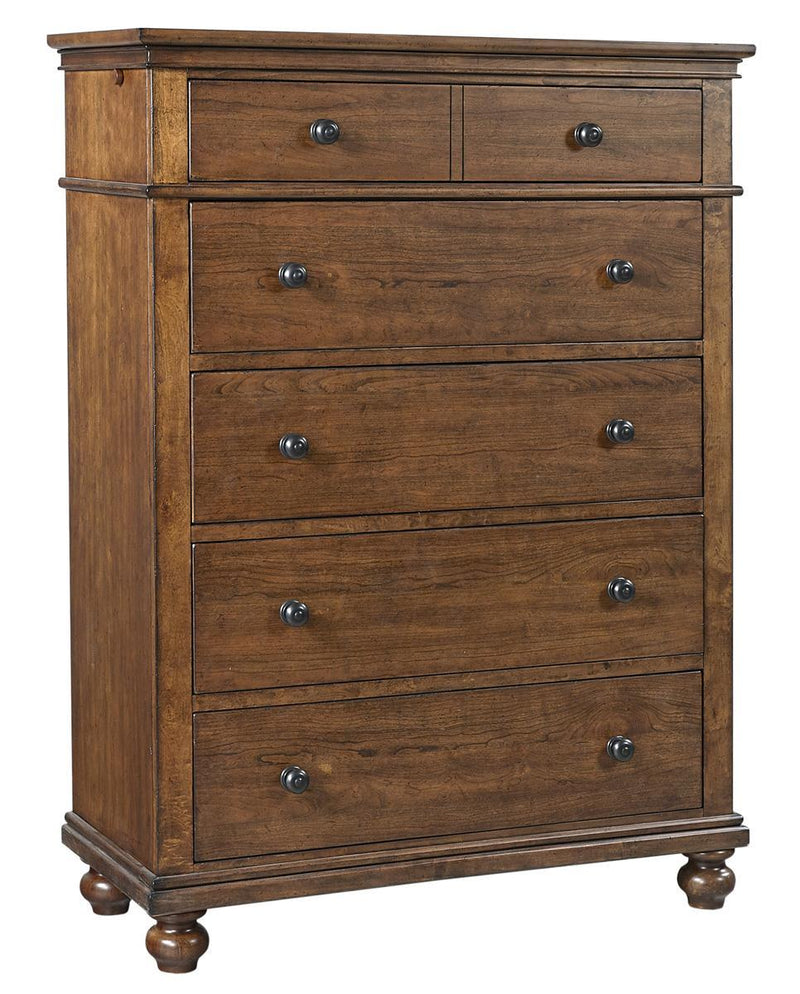 Aspenhome Oxford 5 Drawer Chest in Whiskey Brown - Furniture City (CA)l