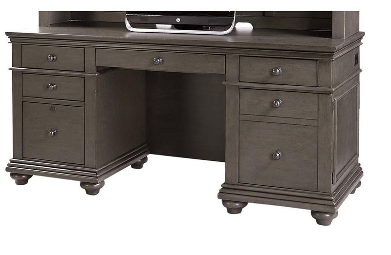 Aspenhome Oxford 66" Credenza Desk in Peppercorn - Furniture City (CA)l