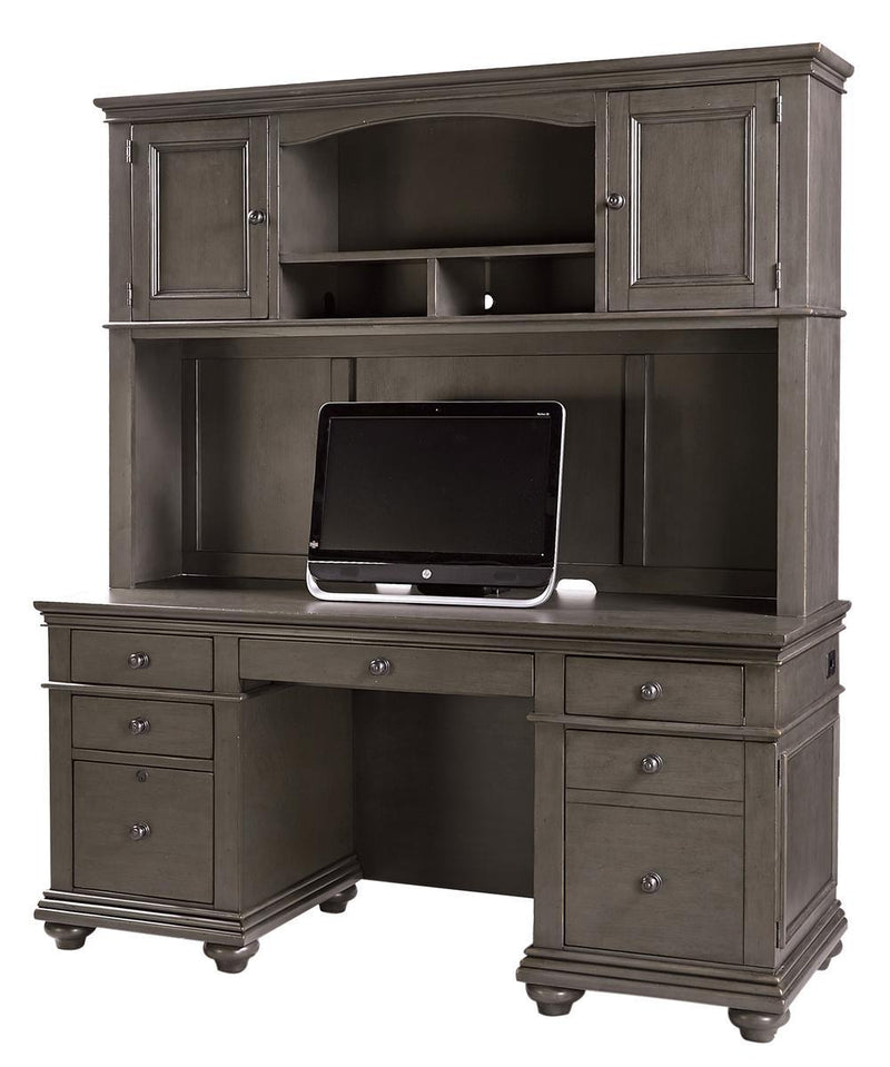 Aspenhome Oxford 66" Credenza Desk in Peppercorn - Furniture City (CA)l