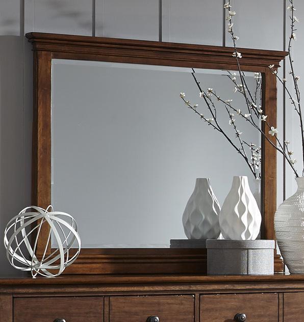 Aspenhome Oxford Landscape Mirror in Whiskey Brown - Furniture City (CA)l