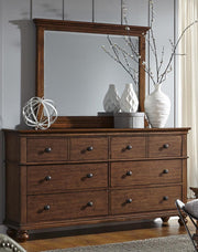 Aspenhome Oxford Landscape Mirror in Whiskey Brown - Furniture City (CA)l