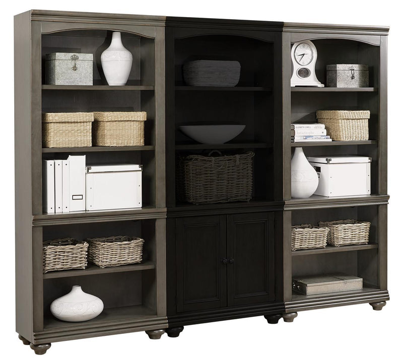 Aspenhome Oxford Open Bookcase in Peppercorn - Furniture City (CA)l
