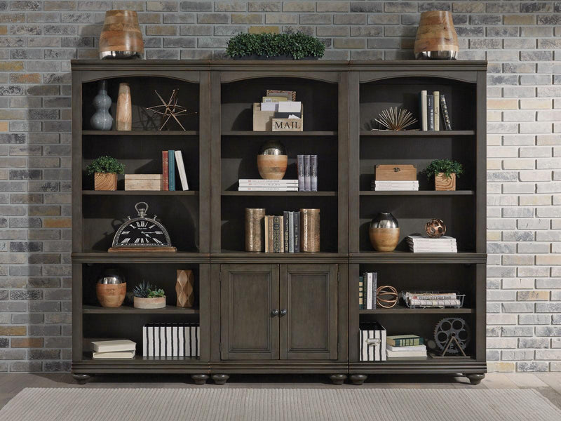 Aspenhome Oxford Open Bookcase in Peppercorn - Furniture City (CA)l
