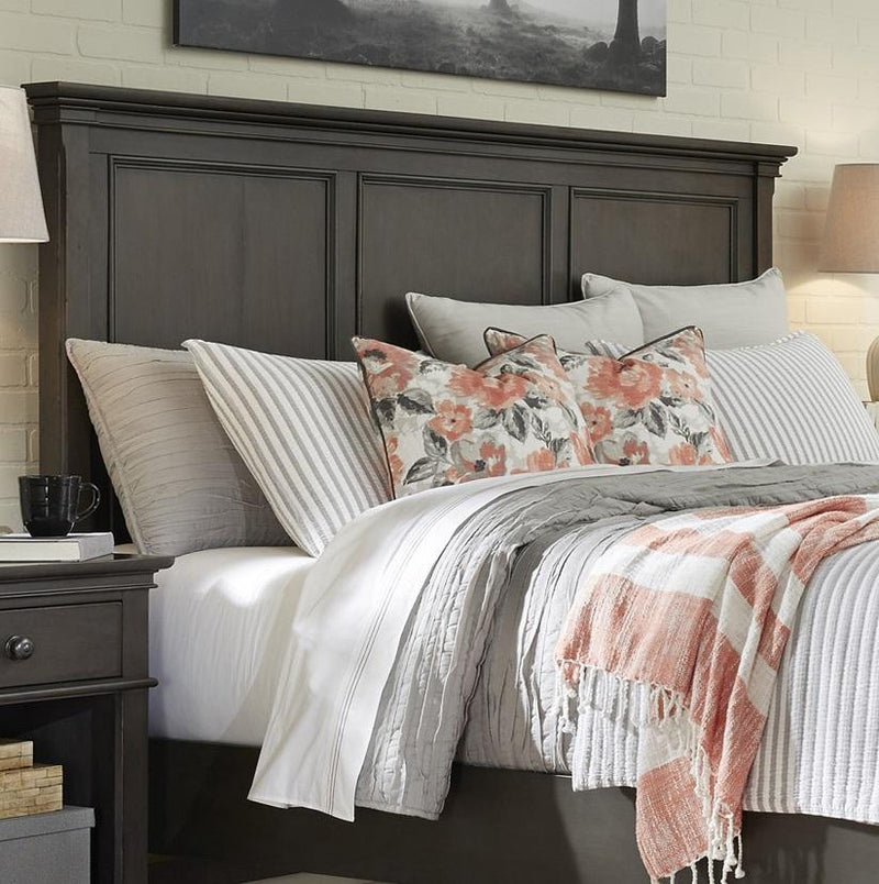 Aspenhome Oxford Queen Panel Headboard ONLY in Peppercorn - Furniture City (CA)l