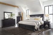 Aspenhome Oxford California King Panel Storage Bed in Black - Furniture City (CA)l