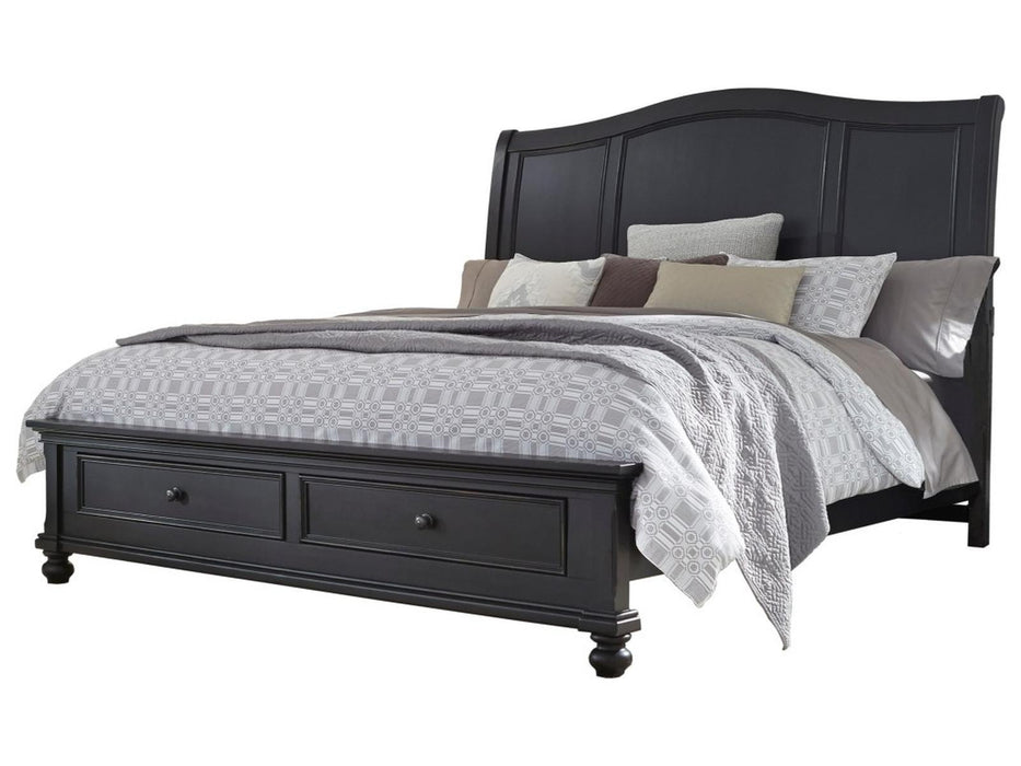 Aspenhome Oxford Queen Sleigh Storage Bed in Black