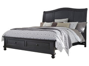 Aspenhome Oxford King Sleigh Storage Bed in Black - Furniture City (CA)l