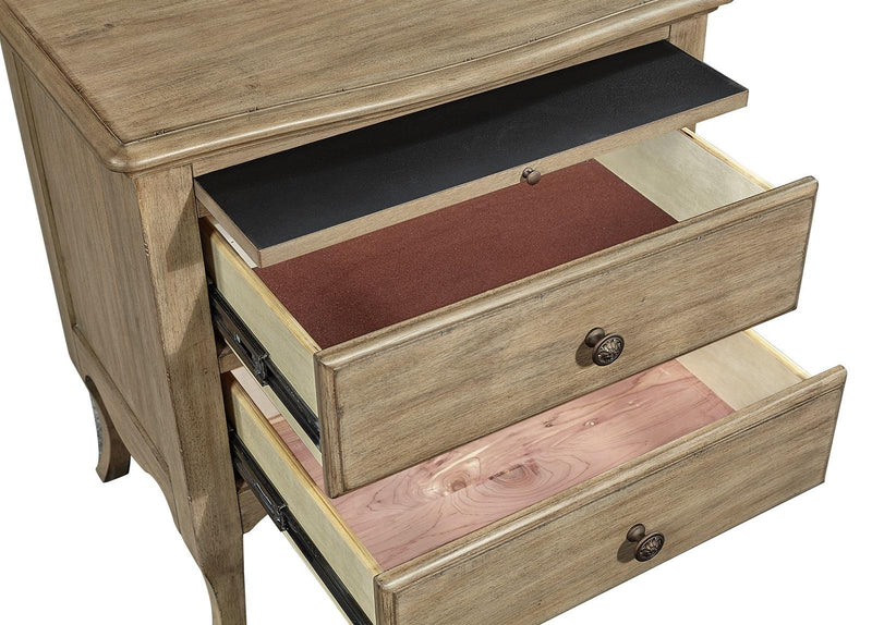 Aspenhome Provence 2 Drawer Nightstand in Patine - Furniture City (CA)l