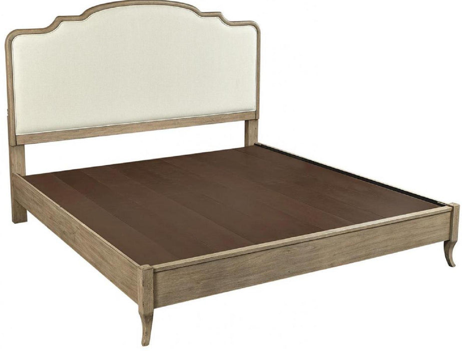 Aspenhome Provence King Upholstered Bed in Patine