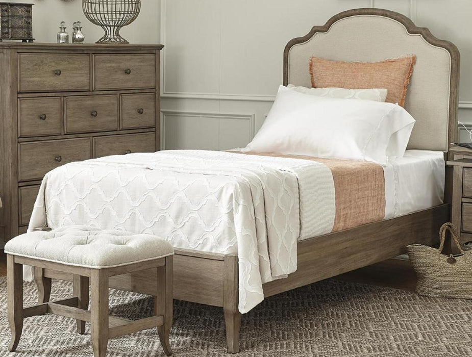 Aspenhome Provence Twin Upholstered Bed in Patine