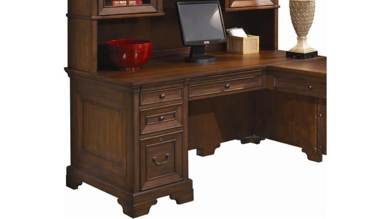 Aspenhome Richmond 66" Computer L-Shaped Desk  in Charleston Brown/308 - Furniture City (CA)l