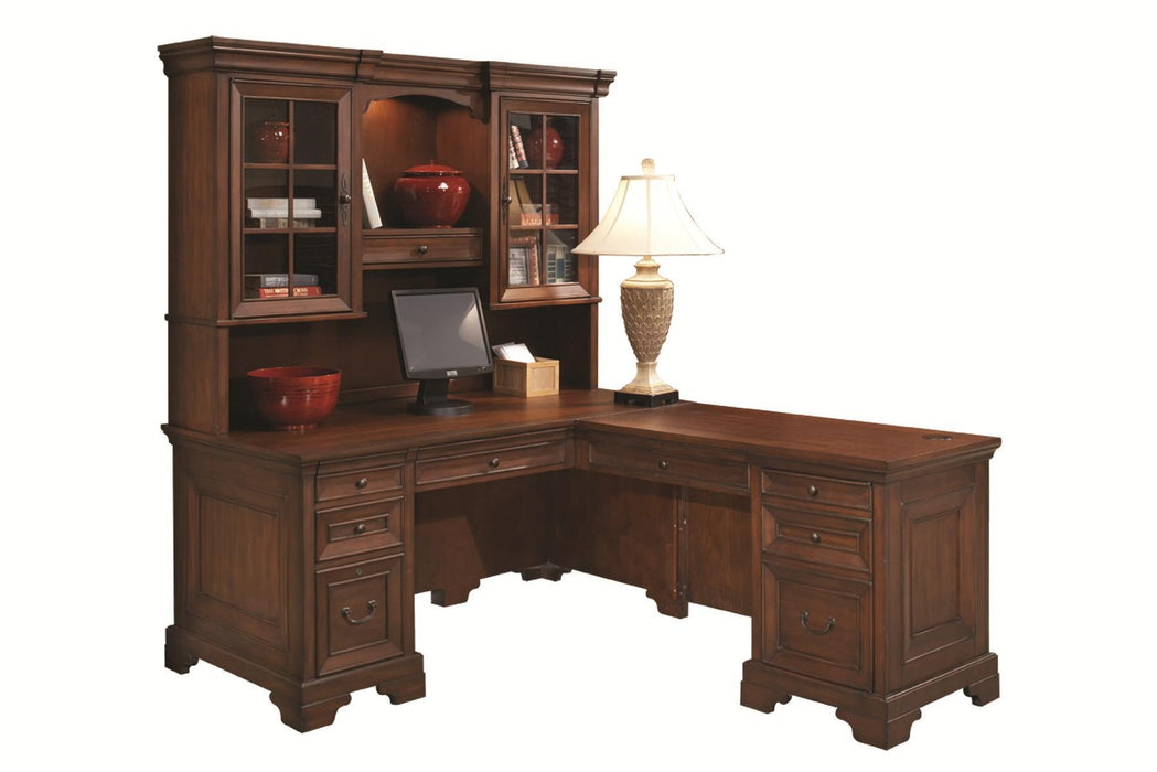 Aspenhome Richmond 66" Computer L-Shaped Desk  in Charleston Brown/308