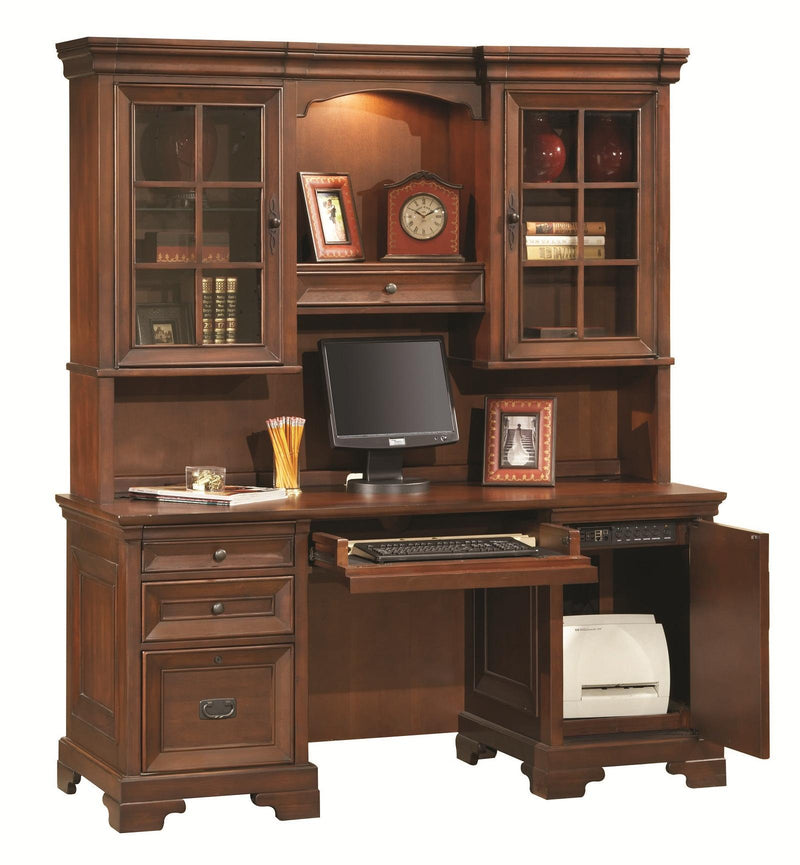 Aspenhome Richmond 66" Credenza Hutch in Charleston Brown - Furniture City (CA)l