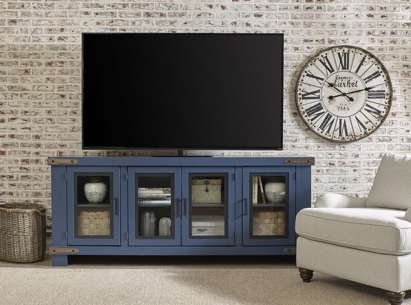 Aspenhome Sawyer 78"Console and Hutch in Malta Blue - Furniture City (CA)l